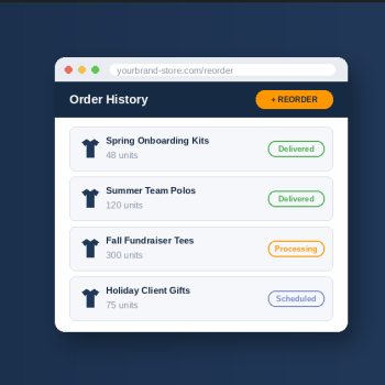 "Webstore automation replacing manual email ordering for apparel distributors"